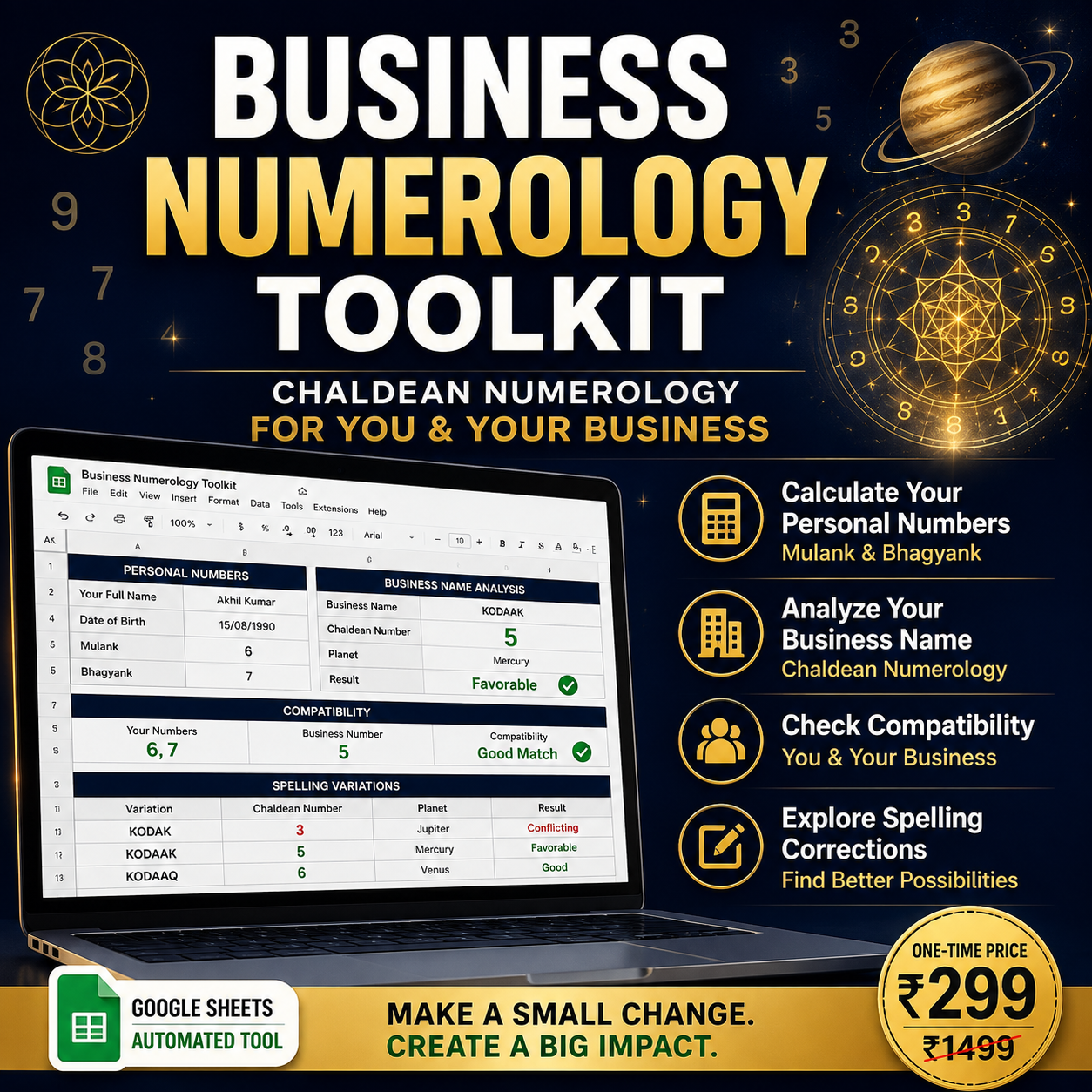 Business Numerology Toolkit – Chaldean Name & DOB Analyzer