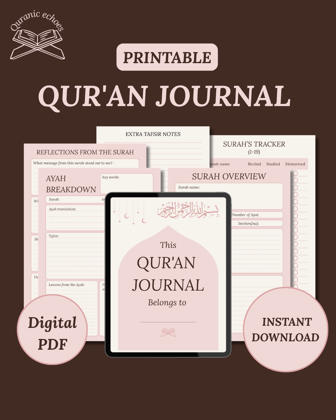 Digital and printable Qur'an journal